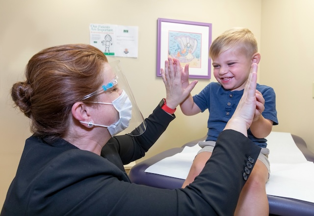 Patient Easton with Dr. Jolan Walter
