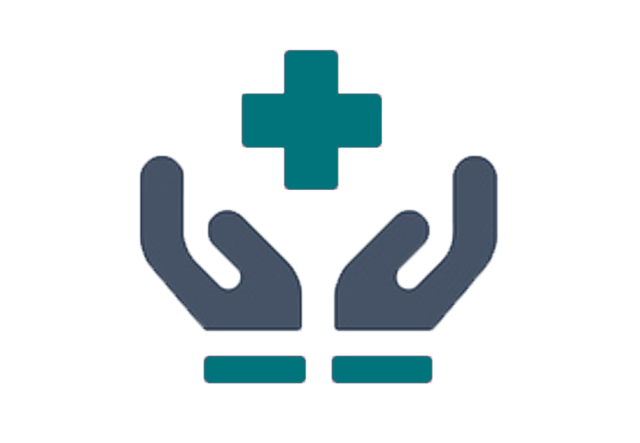 hands holding medical symbol icon