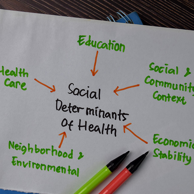 social determinants written on a piece of paper