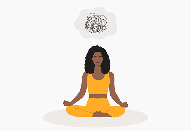 Illustration of a woman meditating