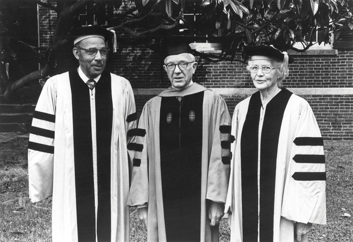 From left, Vivien Thomas, Dr. Alfred Blalock and Dr. Helen Taussig are pictured.