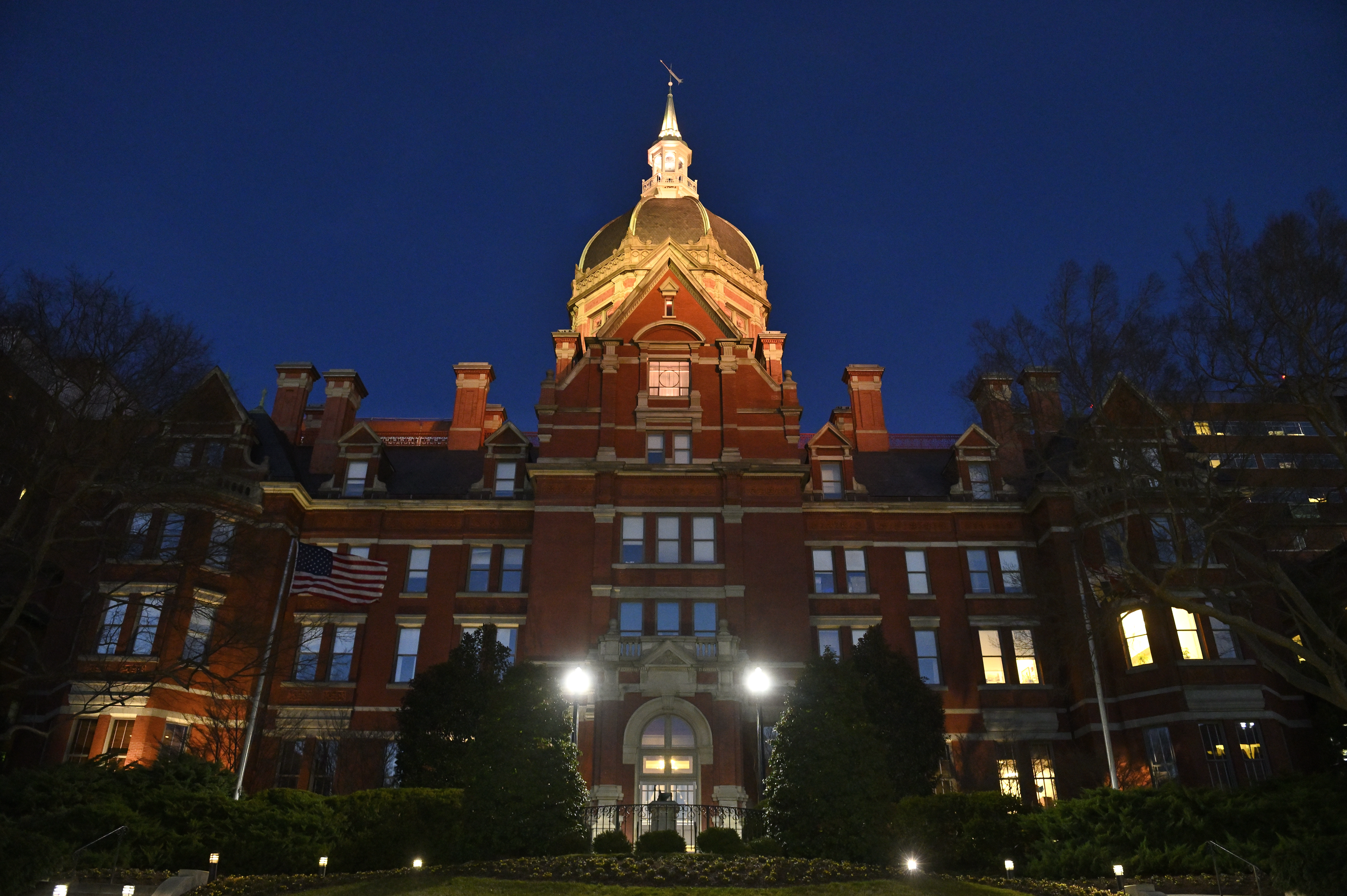 A photo of Johns Hopkins' dome.