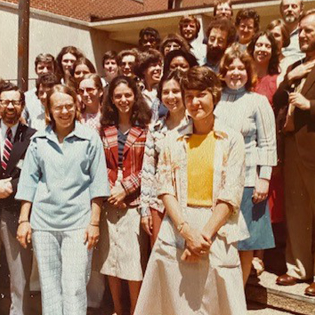An undated photo from the 70s captures students and teachers in the health associates program.