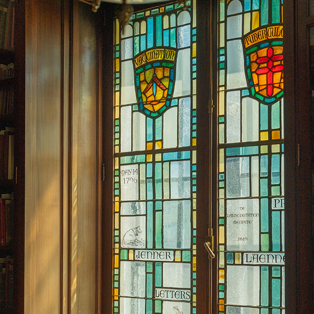 A stained glass mirror