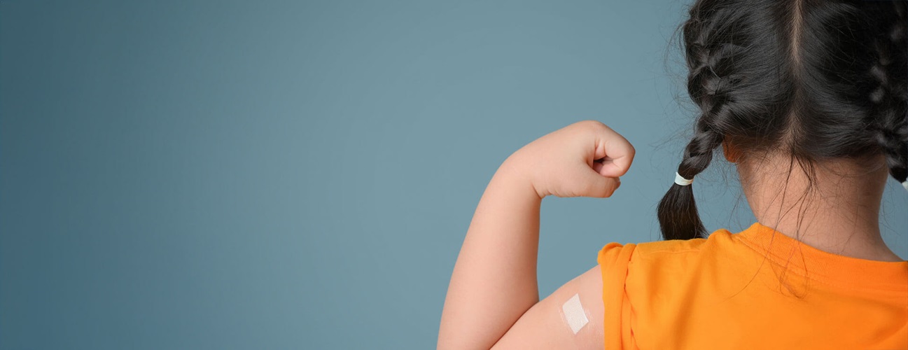 a child is strong after childhood immunizations 