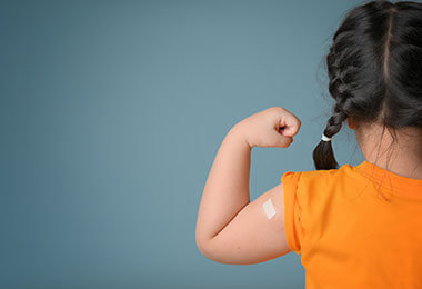 a child is strong after childhood immunizations
