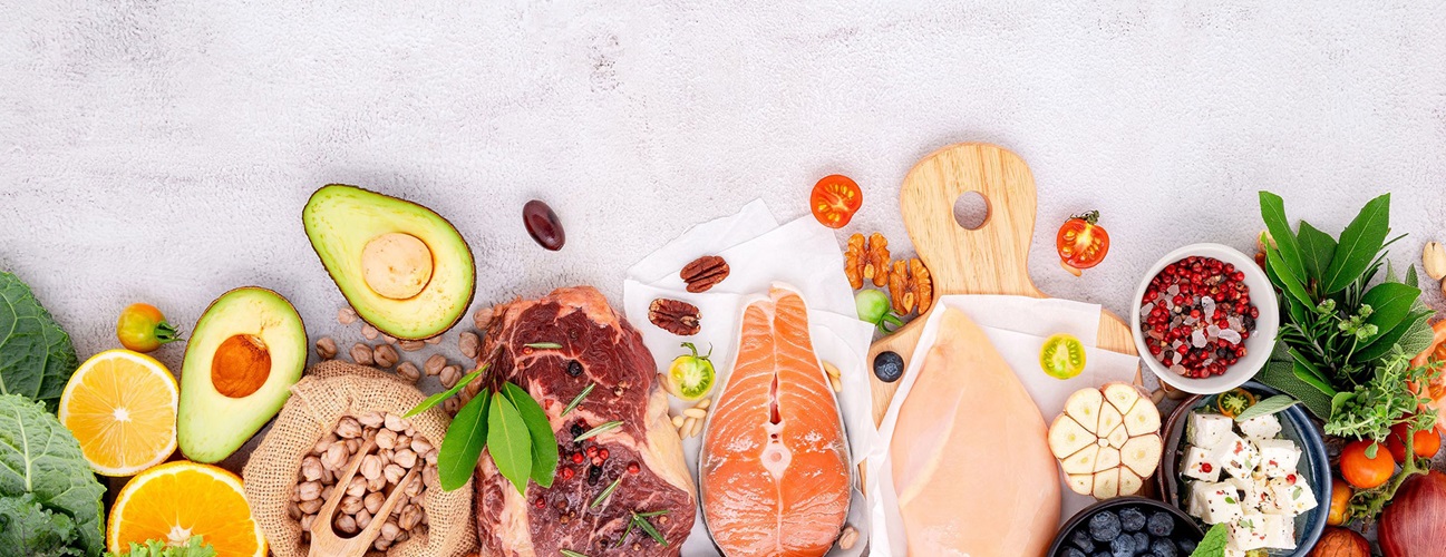 an array of foods on a keto diet