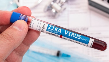 A blood sample positive for zika virus