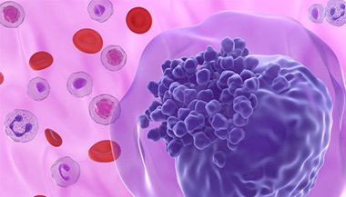 Digital illustration of a cancerous cell.