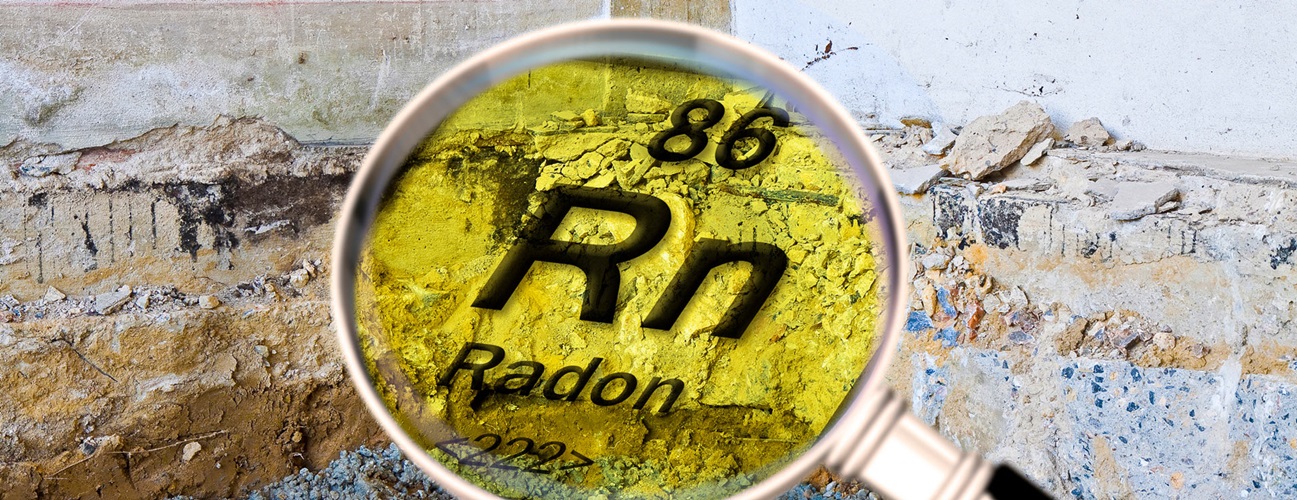 House foundation showing traces of radon