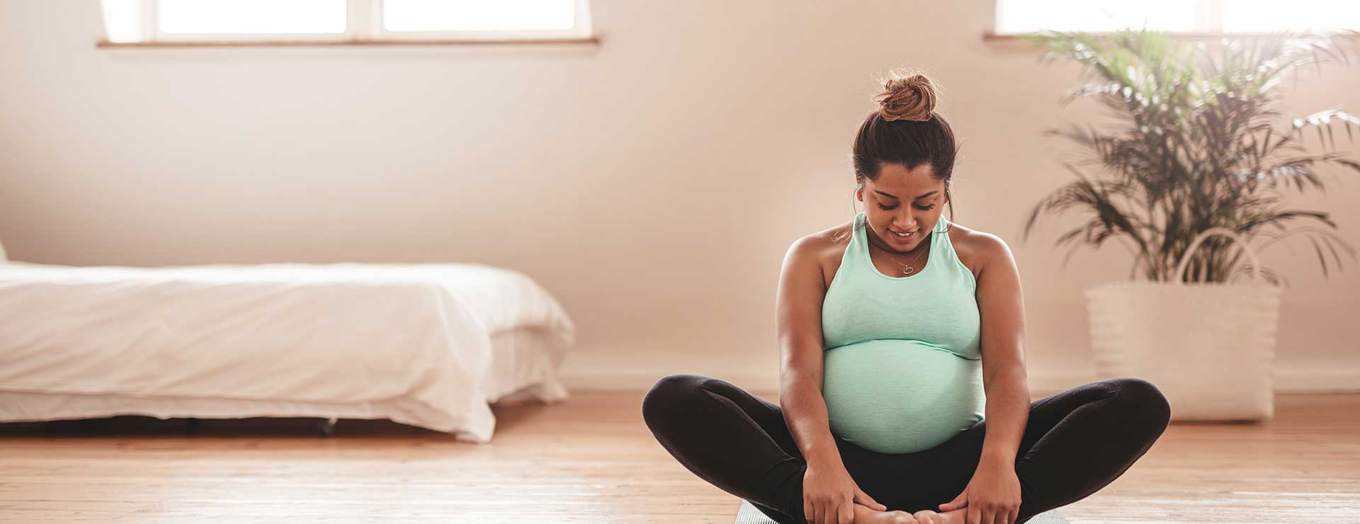 Happy Attractive Asian Pregnant woman practice yoga side stretching pose to  meditation smile with big belly after wake up in the morning Feeling so  comfortable and relax,Healthcare Pregnant Concept Stock Photo |