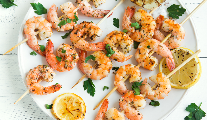 Grilled shrimp skewers