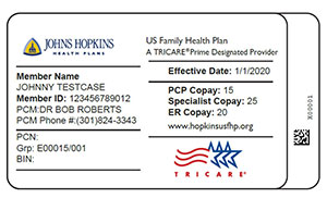 front of the USFHP member ID card