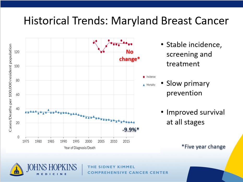 Breast Cancer Mortality Rates graph. 