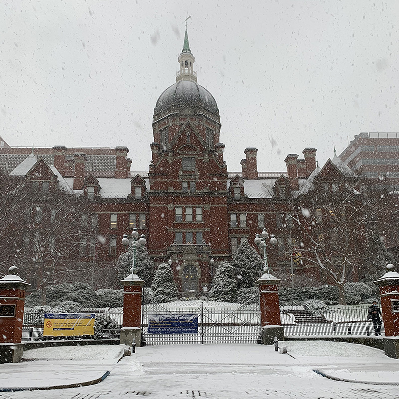 exterior of johns hopkins university campus