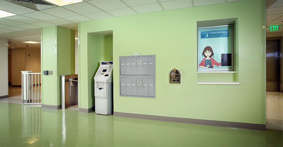 ATM located in the inpatient unit at The Johns Hopkins Hospital