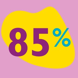 graphic of 85%