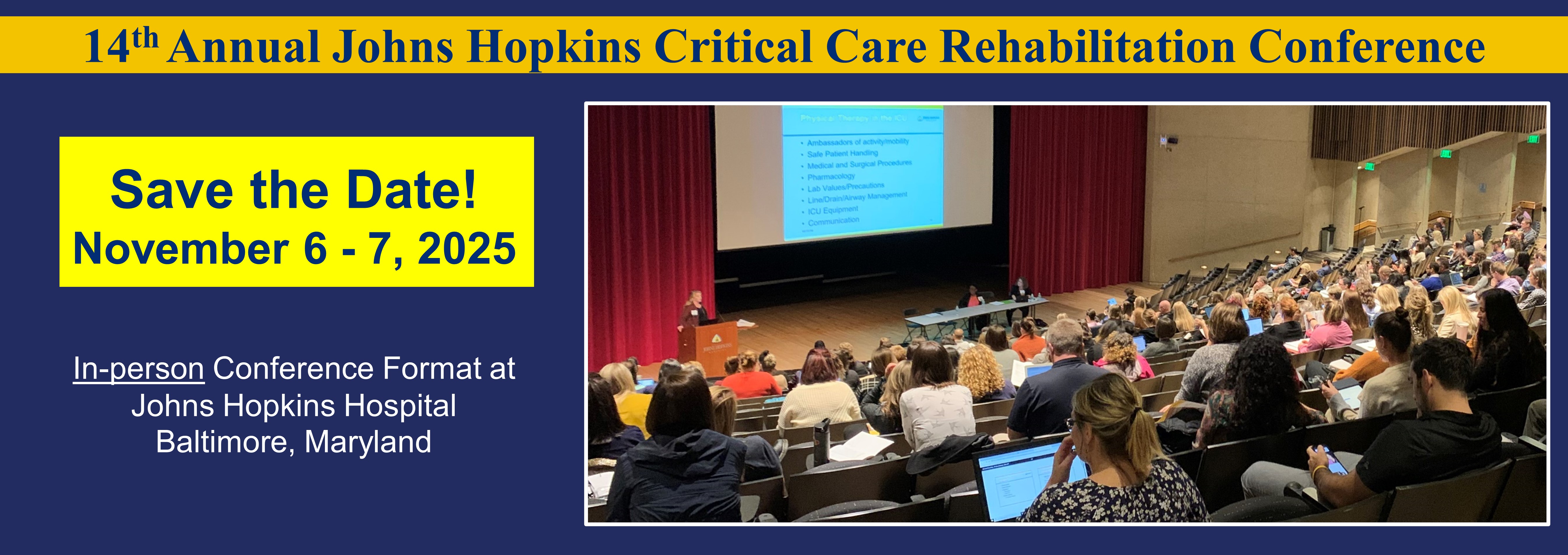 14th Johns Hopkins ICURehab Conference Graphic