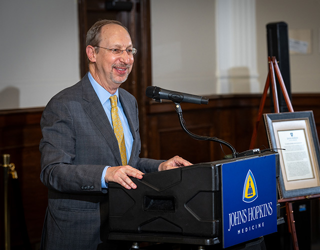 Dr. Jonathan Lewin, former chair of the Department of Radiology, delivered remarks. 