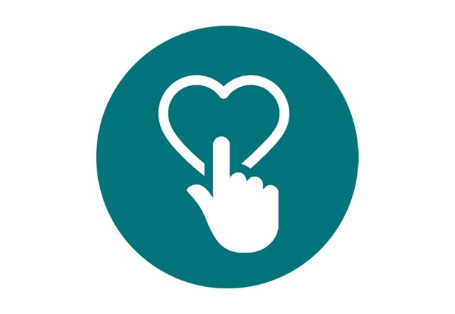 hand clicking heart icon