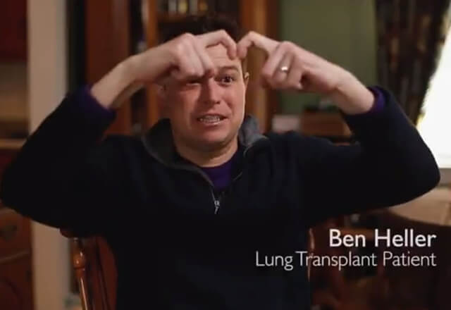 A screenshot from the video on bilateral lung transplant.