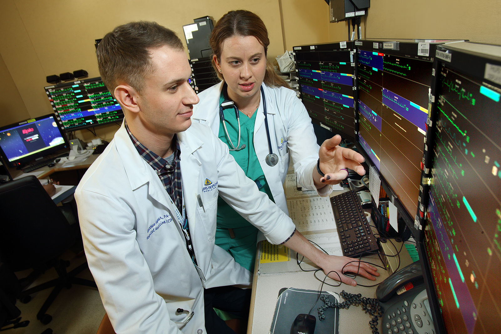 Physicians reviewing data